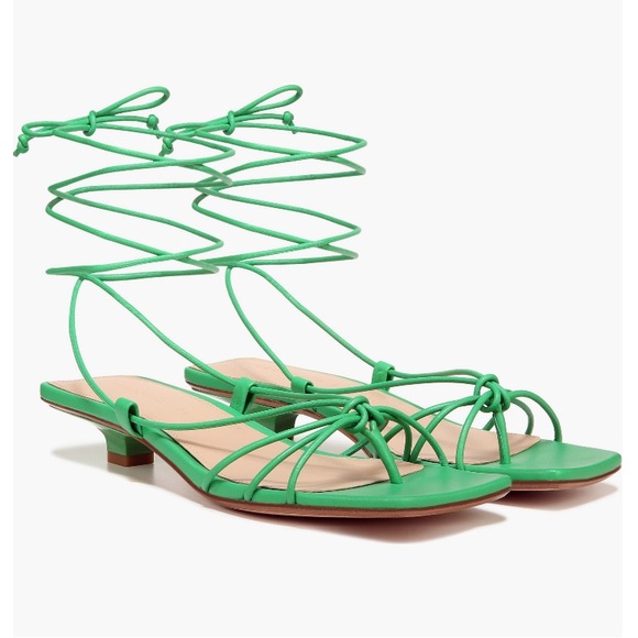 1 hour sale. Veronica Beard, green, leather kitten heels, GORGEOUS - Picture 2 of 9